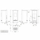 Piazzetta P230 T Frontal Glass TOP stufa a pellet 11 kW scarico superiore