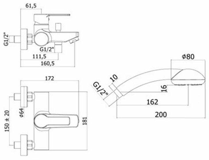 Paffoni RED miscelatore vasca/doccia con deviatore