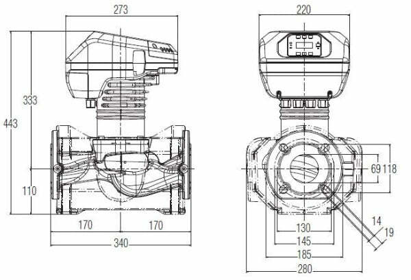 Dab Evoplus B 60/340.65 M, circolatore singolo, 6 m, 355 W