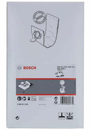 Bosch sacchetto in tessuto non tessuto per GAS 15, GAS 20 L SFC Professional, 5 pezzi