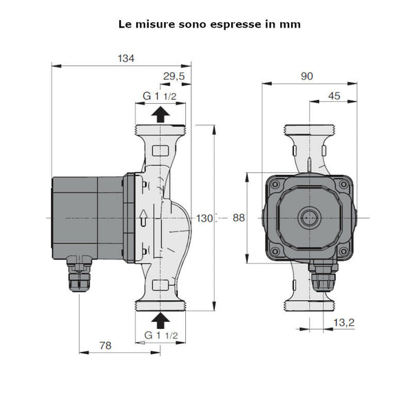 Calpeda NCE EI 25-60/130 circolatore per riscaldamento ad alta efficienza 42 W 70P12011000