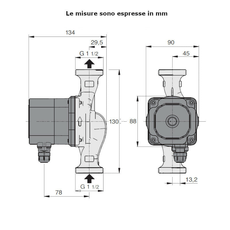 Circolatore elettrico NCE EI 25-60/130 Calpeda 42 W