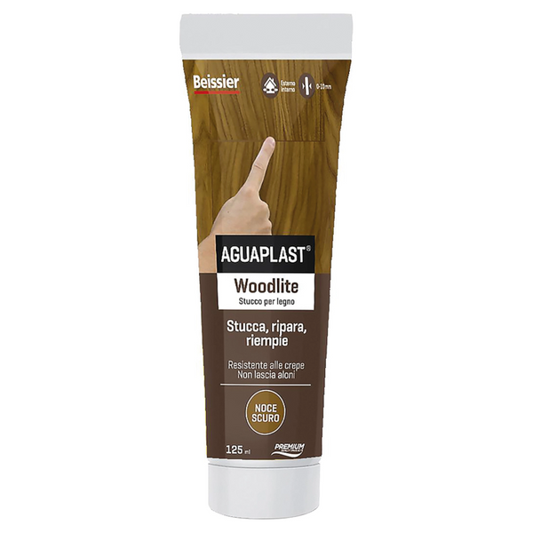 Stucco per legno WOODLITE noce scuro Aguaplast tubo 125 ml