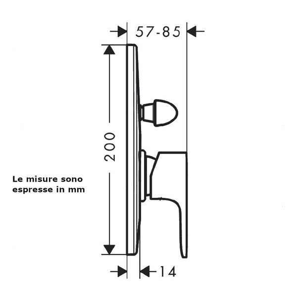 Miscelatore vasca ad incasso Rebris E 72458000 Hansgrohe con deviatore e corpo incasso