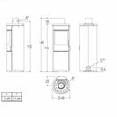 Piazzetta E924 A stufa a legna 7,2 kW scarico superiore base fissa
