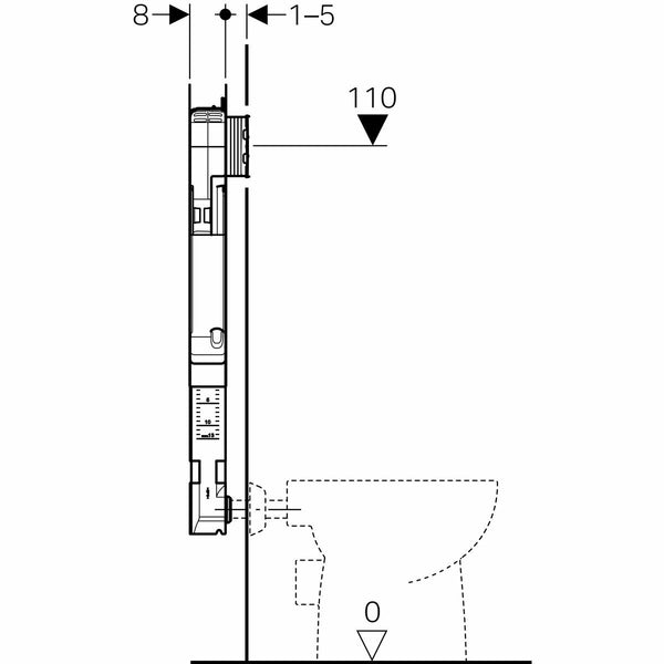 Geberit Sigma 8 cm cassetta da incasso per pareti in muratura