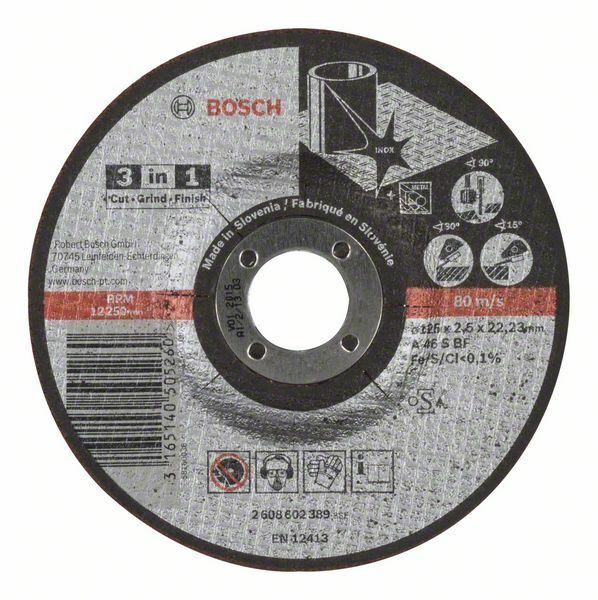Bosch mola da taglio 3 in 1, 125 x 2,5 mm, A 46 S BF