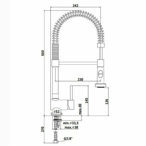 Paffoni Stick miscelatore lavello Professional con doccetta cilindrica cromo