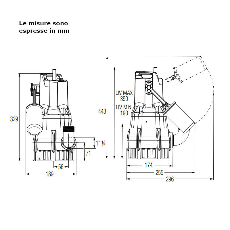 Dab NOVA 600 MA 40th pompa sommergibile con galleggiante 0,5 kW 1"1/4 cavo 10 m