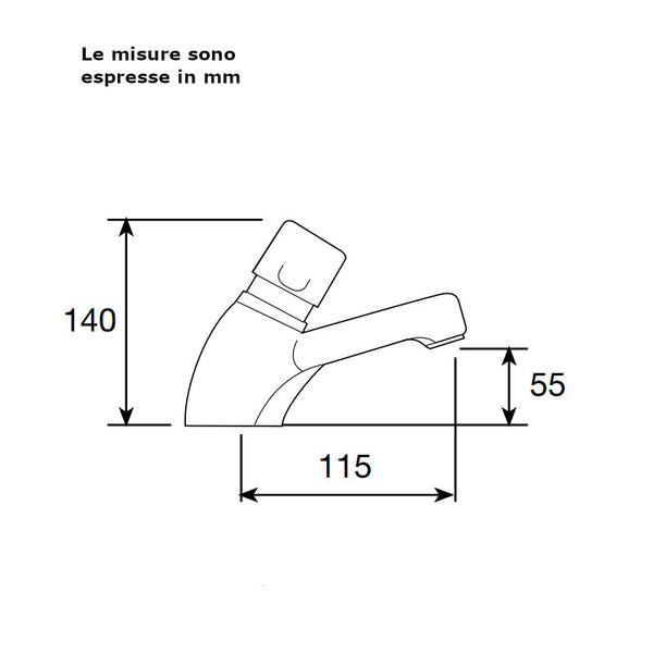 Miscelatore lavabo temporizzato a pulsante River R715/5 monocomando