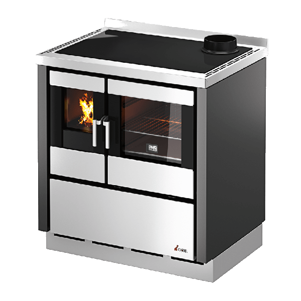 Cadel Kook 80 cucina a legna ventilata, piano in ghisa