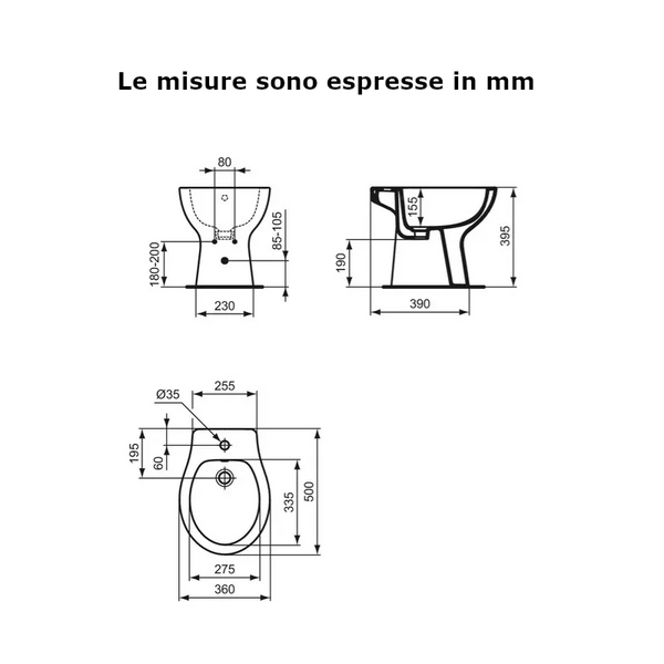 Bidet a terra QUARZO EUROVIT E877401 monoforo