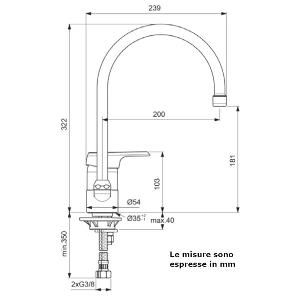 Miscelatore lavello cucina Ceraplan III B0893AA Ideal Standard con canna girevole