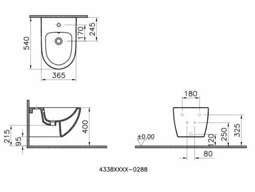 Vitra Sento bidet sospeso ceramica bianco
