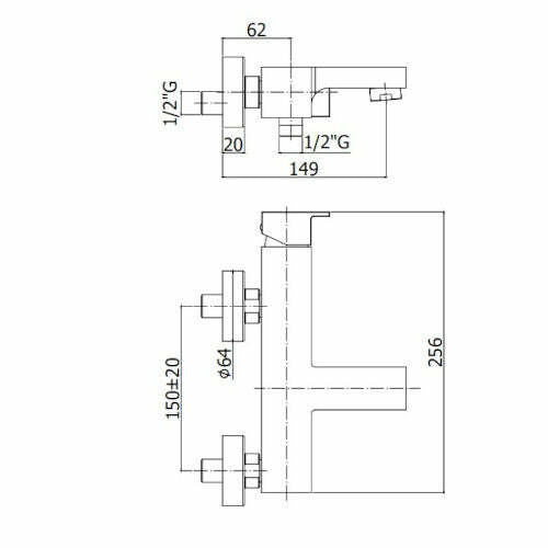 Paffoni Elle-Effe miscelatore vasca/doccia supporto a muro cromo