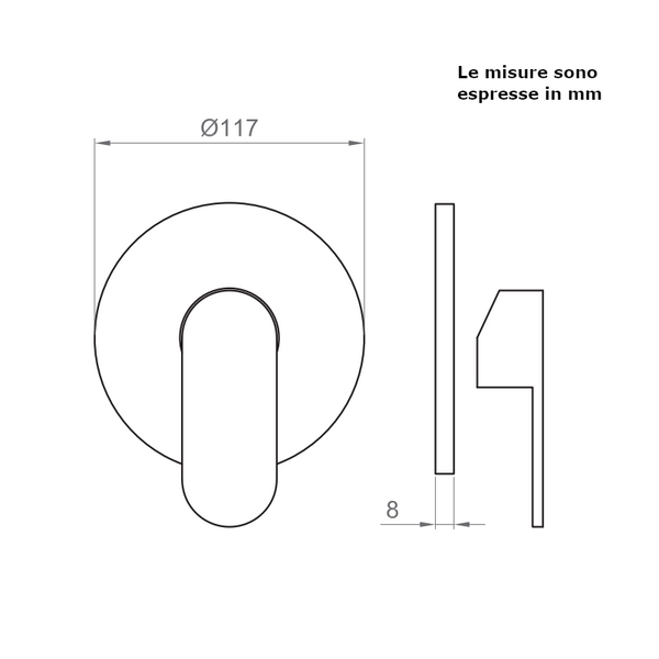 Set esterno incasso doccia Ercos Versilia BTVERCIN05 senza deviatore