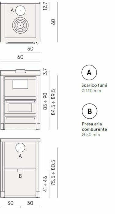Cadel Kook 60 4.0 cucina a legna ventilata