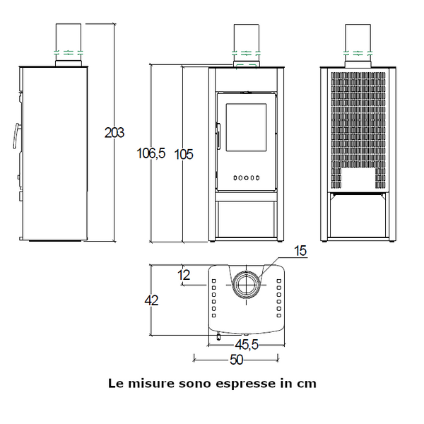 Stufa a legna Manila Superior 6 KW