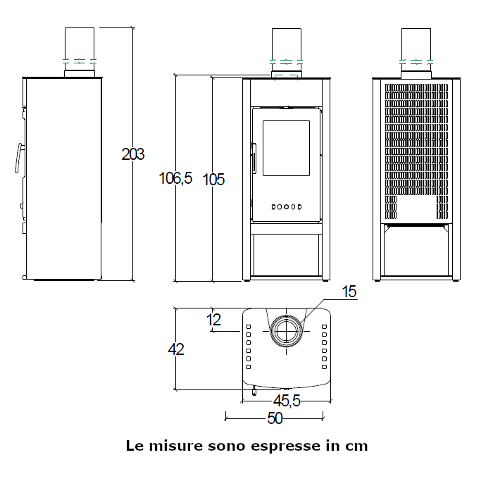 Stufa a legna Manila Superior 6 KW