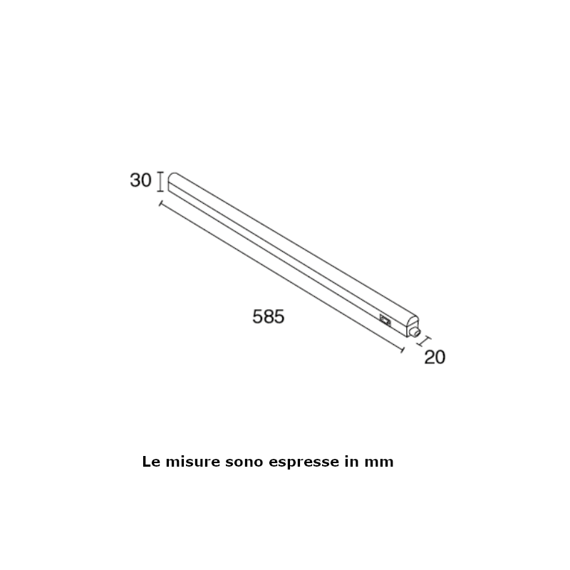 Plafoniera tubo a LED Century Speedy SPD-086030 60 cm 8W 3000K