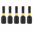 DeWalt 5 Inserti Impact Torsion T20 - lunghezza 25 mm