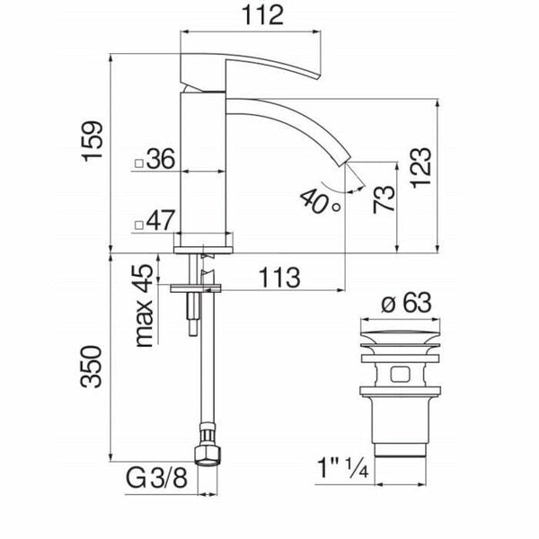 Nobili Ray miscelatore lavabo monocomando cromato