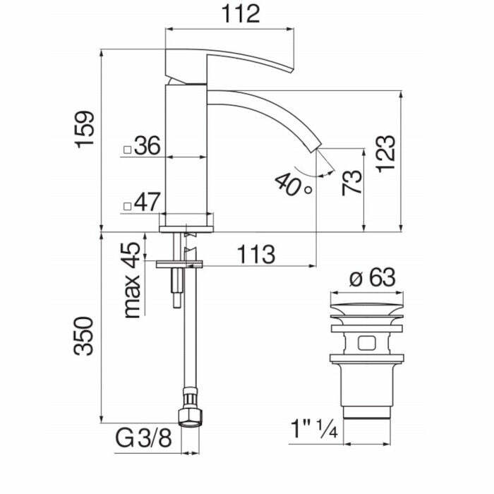 Nobili Ray miscelatore lavabo monocomando cromato