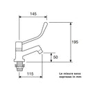 Miscelatore lavabo leva a gomito River R504 283 apertura facilitata