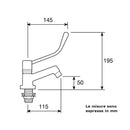 Miscelatore lavabo leva a gomito River R504 283 apertura facilitata