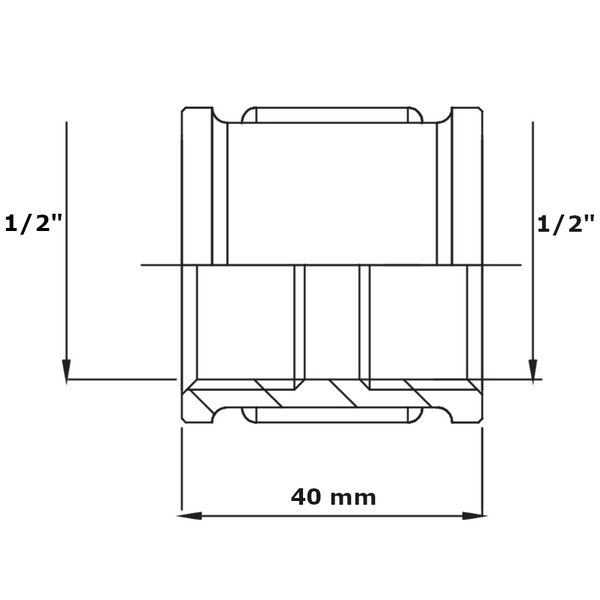 Manicotto filettato OT5270 Frabo 1/2" x 1/2" FF ottone