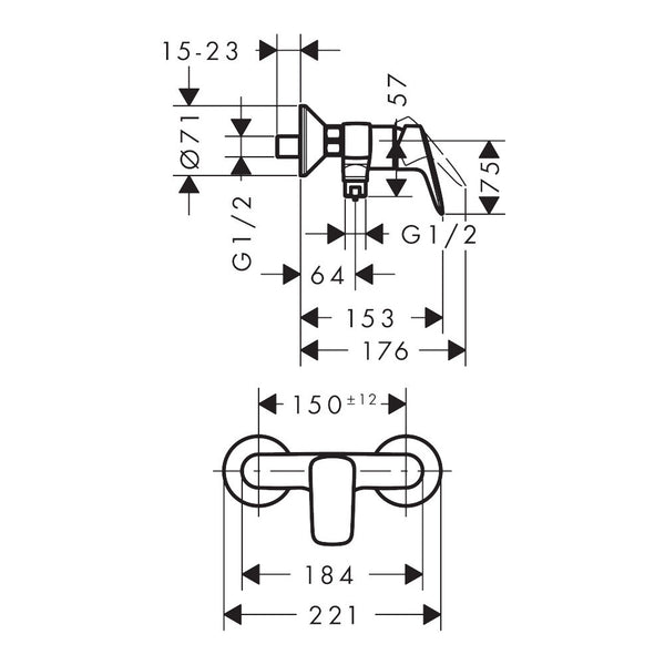 Hansgrohe 71600000 Logis Miscelatore doccia esterno