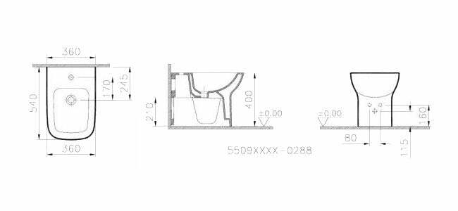 Vitra S20 bidet a pavimento filo parete ceramica bianco
