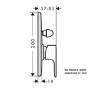Miscelatore vasca ad incasso Rebris S 72448000 Hansgrohe con deviatore e corpo incasso