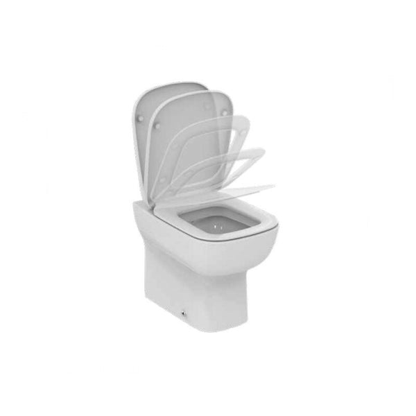 Ideal Standard Esedra vaso a terra filo parete con sedile a chiusura rallentata bianco lucido T300901
