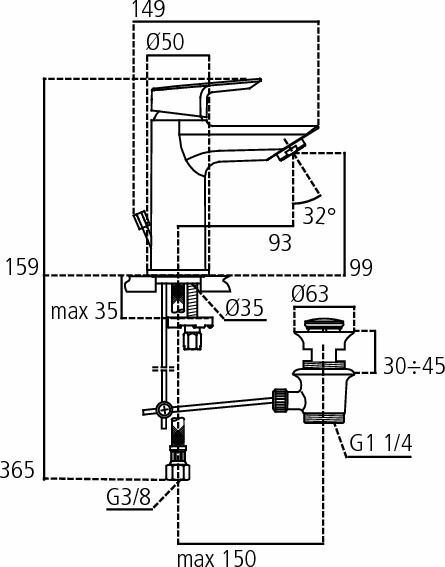 Ideal Standard CERAMIX miscelatore lavabo con portata massima di 5 litri al minuto