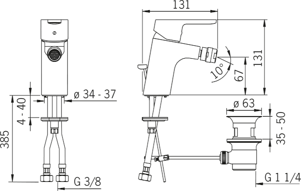 Hansa Italia Hansaprimo miscelatore monoforo bidet cromo