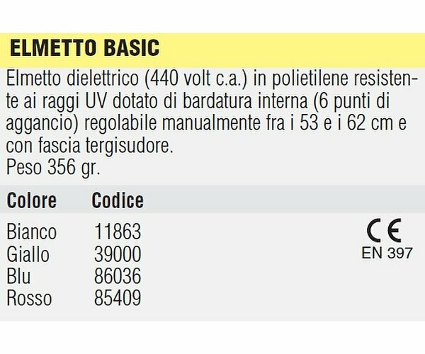 ISSALINE elmetto standard plastica bianco