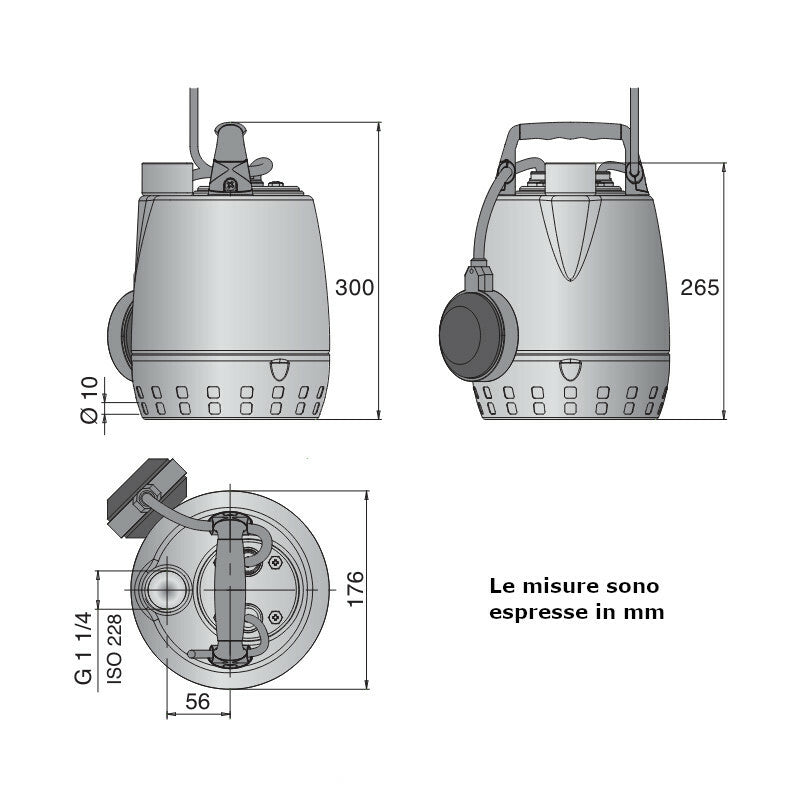 Pompa sommergibile GXRM 11 Calpeda con galleggiante 0,37 kW
