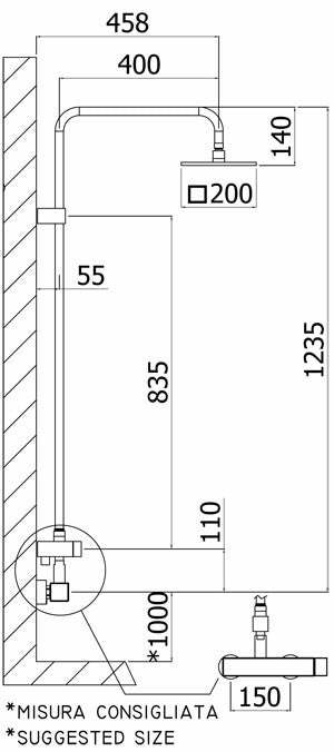 Paffoni Level Plus colonna doccia senza miscelatore