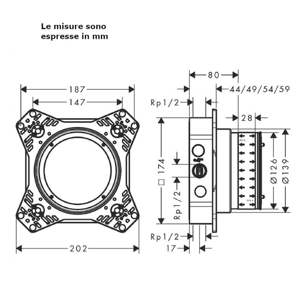 Corpo incasso iBox universal 2 Hansgrohe 01500180