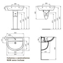 Lavabo Eurovit W332201 Ideal Standard 65 x 49,5 cm bianco lucido