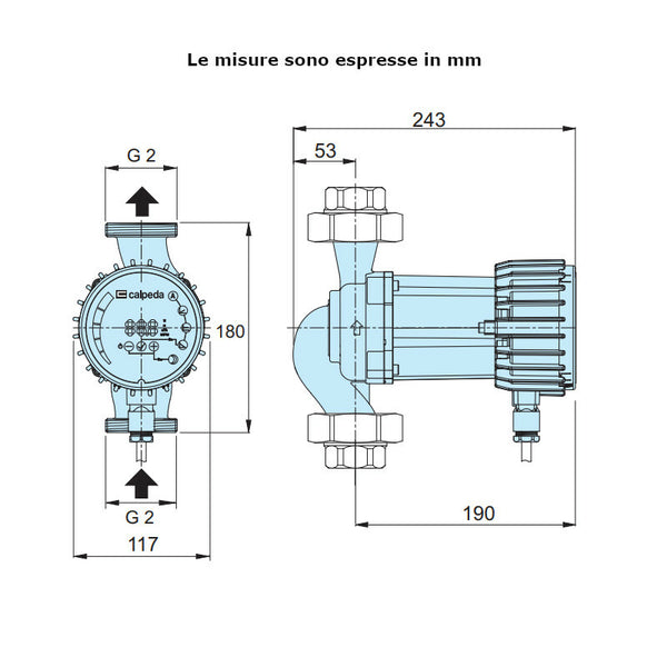 Circolatore elettrico NCE H 32-80/180 Calpeda 140 W
