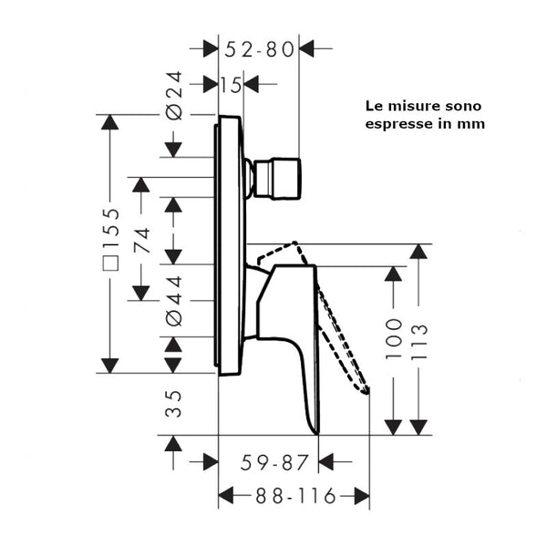 Hansgrohe Talis E miscelatore vasca ad incasso 71745000 cromo