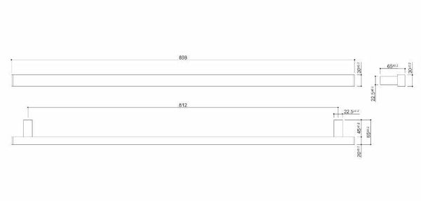 Ponte Giulio Family maniglione di sicurezza lineare 90 cm bianco caldo