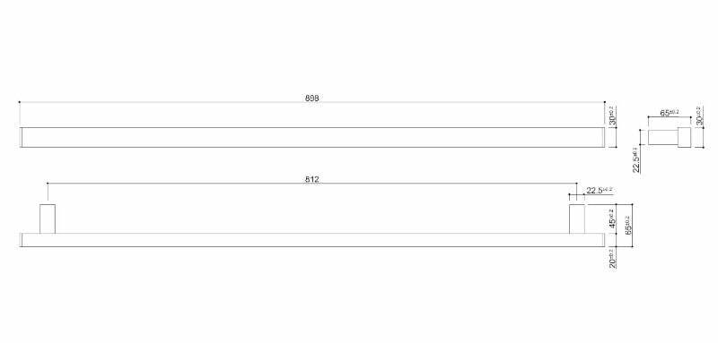 Ponte Giulio Family maniglione di sicurezza lineare 90 cm bianco caldo