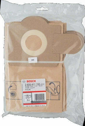 Bosch sacchetto per la polvere in carta per PAS 11-21, 12-27, 12-27 F, 5 pezzi