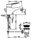 Paffoni Nettuno miscelatore lavabo scarico auto cromo