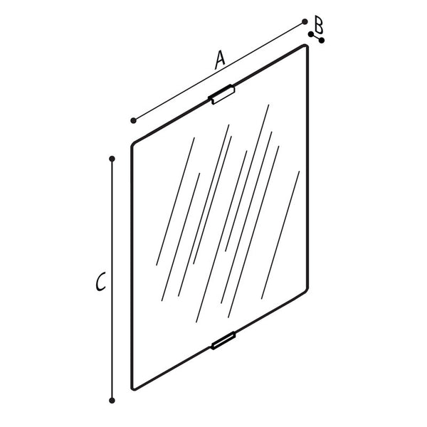 Specchio bagno inclinabile, in vetro di sicurezza 45x60 Ponte Giulio F41JPS20