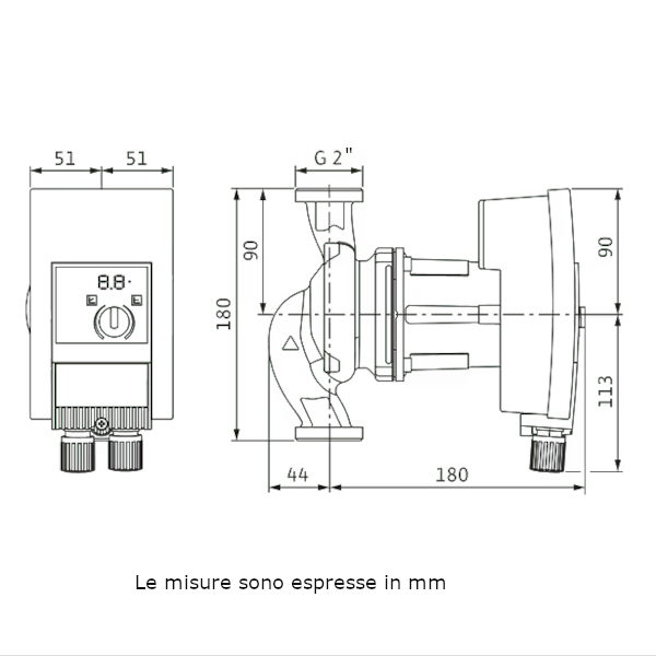 Wilo pompa di ricircolo 2120643 YONOS MAXO 30/0,5-10 PN 10 180 mm 2"