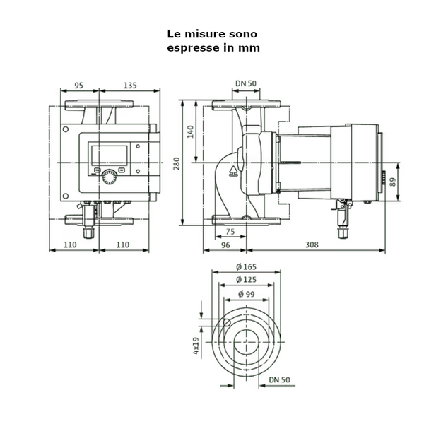 Wilo STRATOS MAXO 50/0,5-12 pompa di circolazione 280 mm 0,47 kW